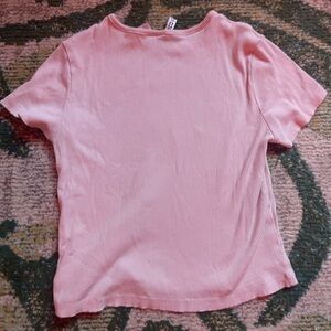 Divided Pink ribbed shirt- size L girls